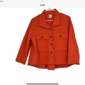 Cabi-all cotton resort Jacket swing bottom short big pockets great style M #5098